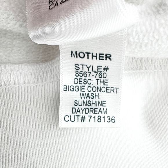 MOTHER The Biggie Message Sweatshirt In Bright White Sunshine Daydream S - Picture 8 of 11